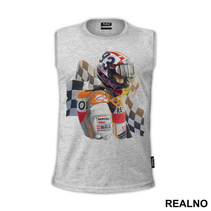 Marquez And A Finish Line Flag - 93 - MotoGP - Sport - Majica