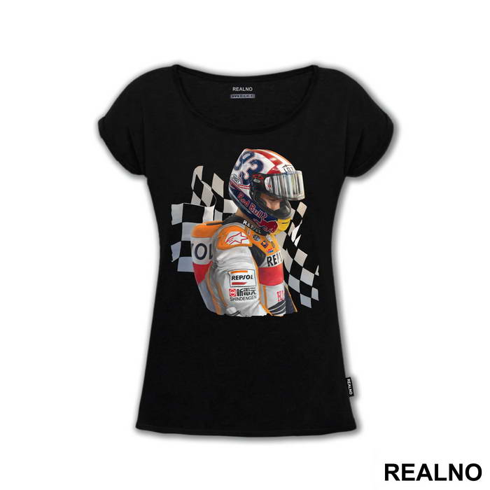 Marquez And A Finish Line Flag - 93 - MotoGP - Sport - Majica