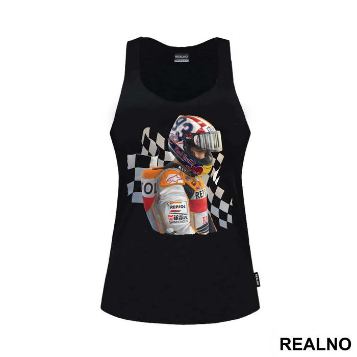Marquez And A Finish Line Flag - 93 - MotoGP - Sport - Majica
