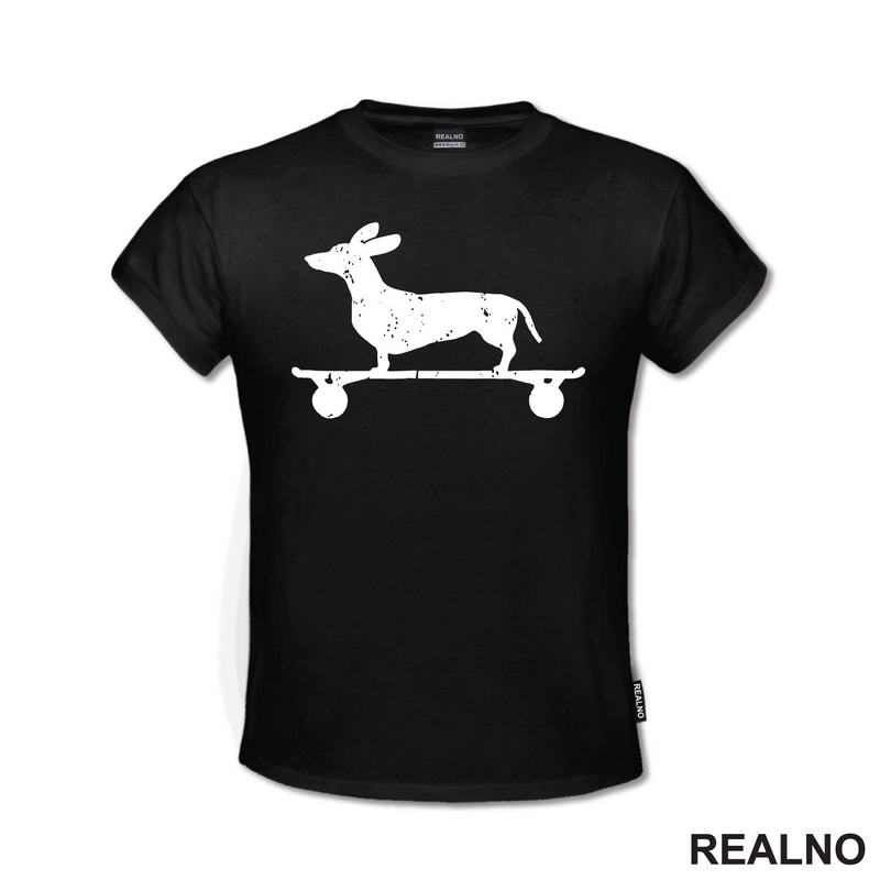 Dacshund On Skate - Silhouette - Jazavičar - Pas - Dog