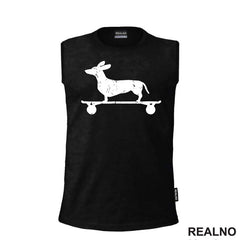 Dacshund On Skate - Silhouette - Jazavičar - Pas - Dog