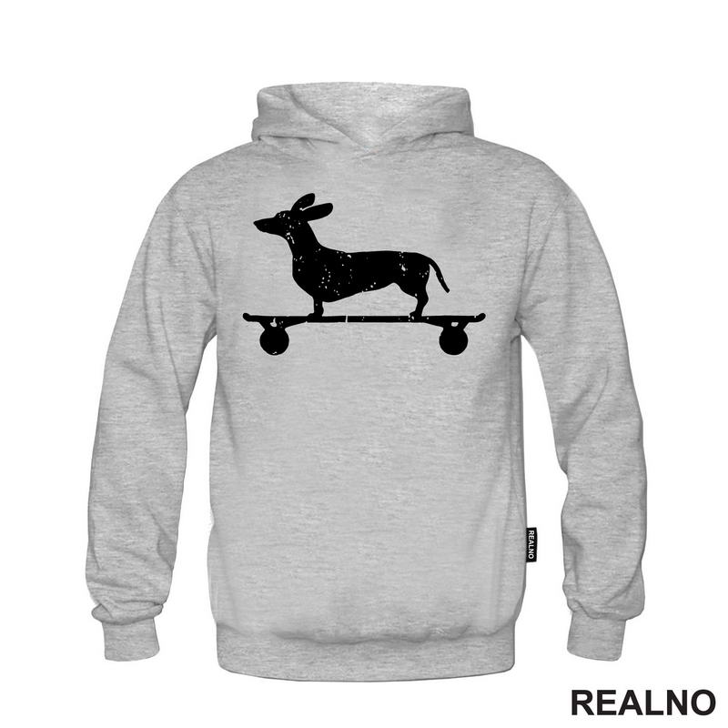 Dacshund On Skate - Silhouette - Jazavičar - Pas - Dog