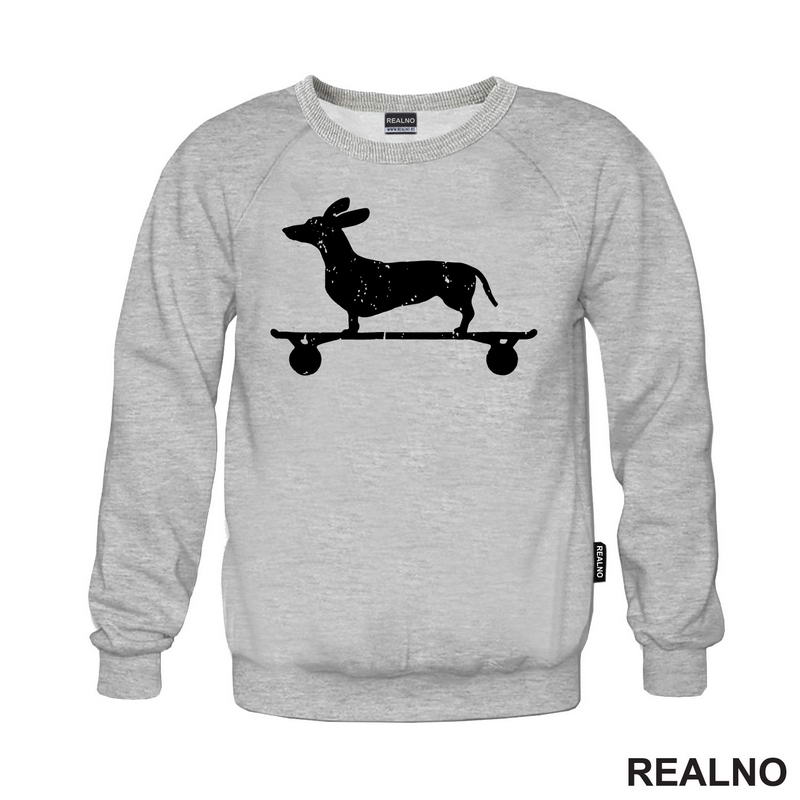 Dacshund On Skate - Silhouette - Jazavičar - Pas - Dog