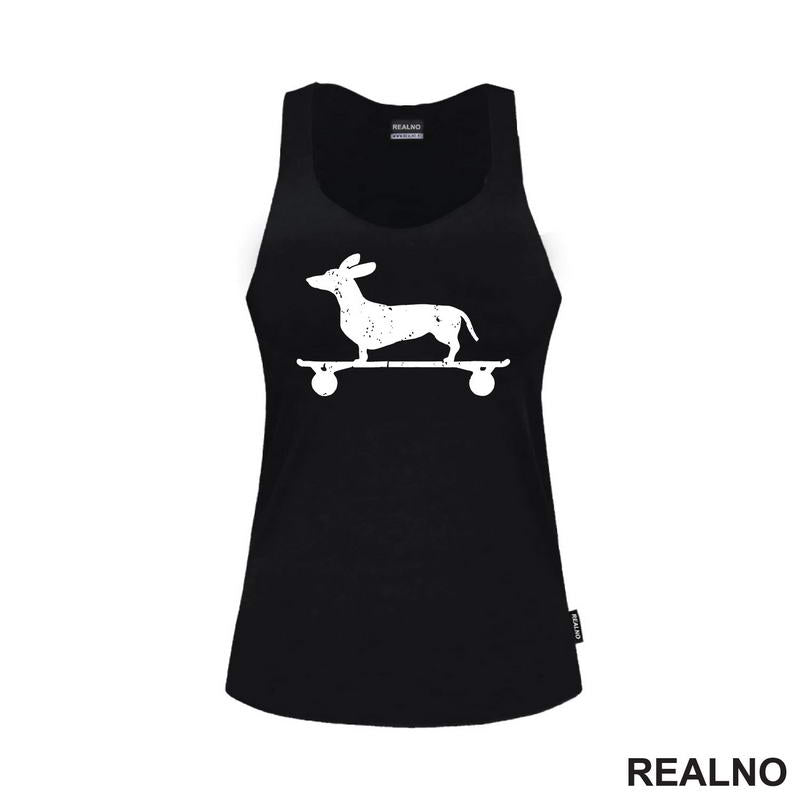 Dacshund On Skate - Silhouette - Jazavičar - Pas - Dog