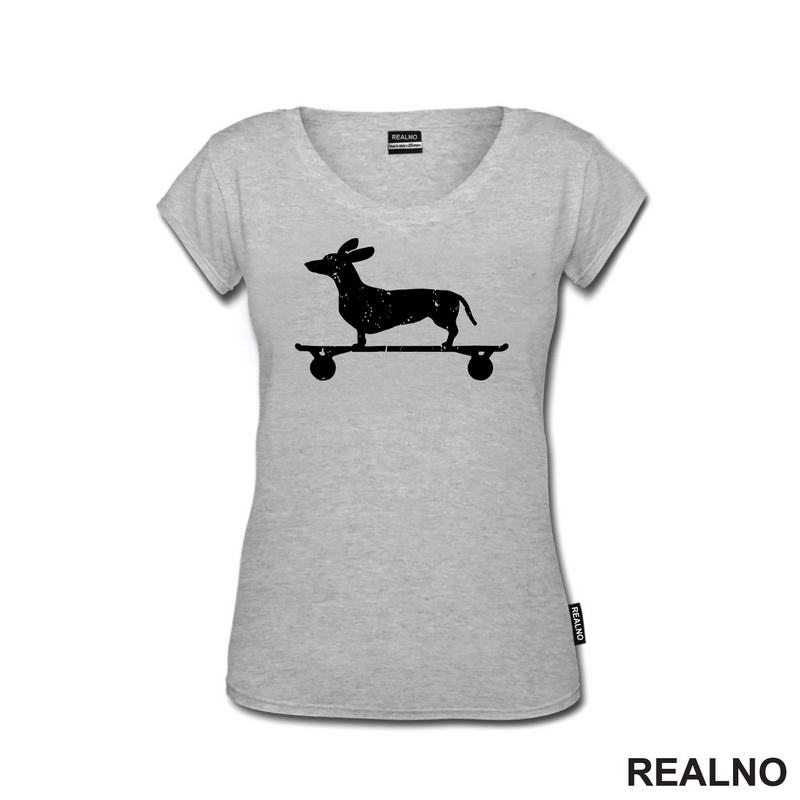 Dacshund On Skate - Silhouette - Jazavičar - Pas - Dog
