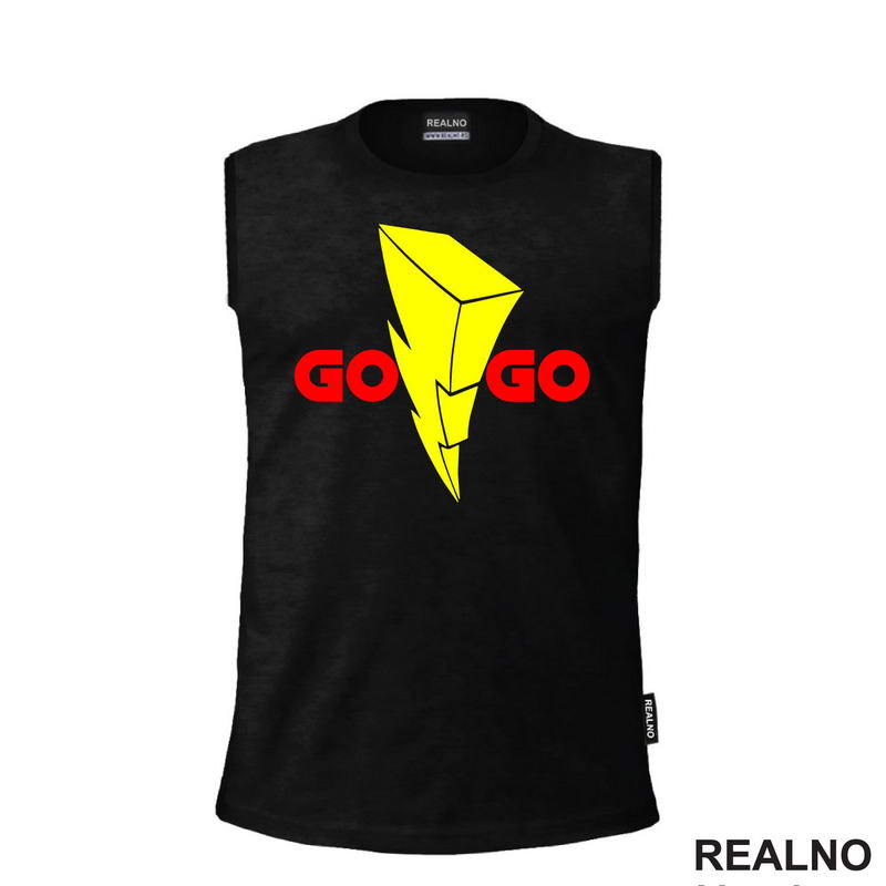 Go Go Logo - Power Rangers - Red And Yellow - Moćni Rendžeri