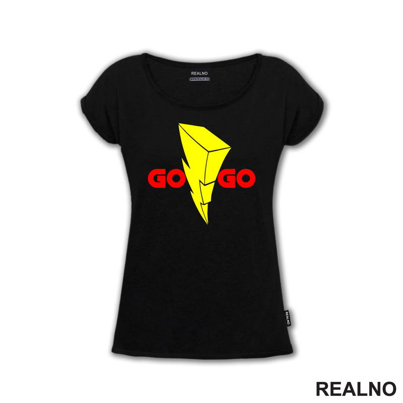 Go Go Logo - Power Rangers - Red And Yellow - Moćni Rendžeri