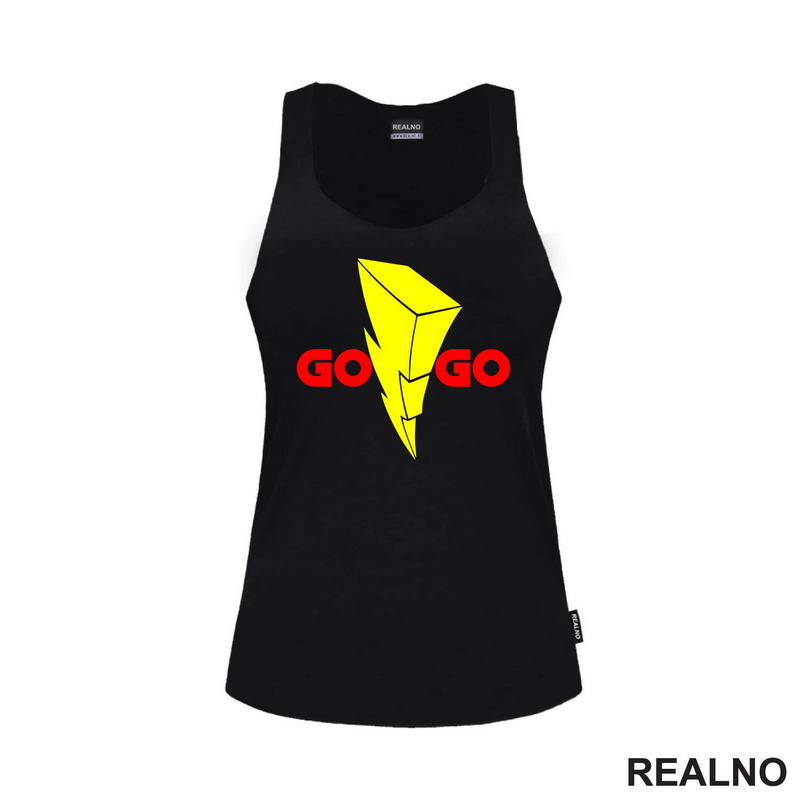 Go Go Logo - Power Rangers - Red And Yellow - Moćni Rendžeri