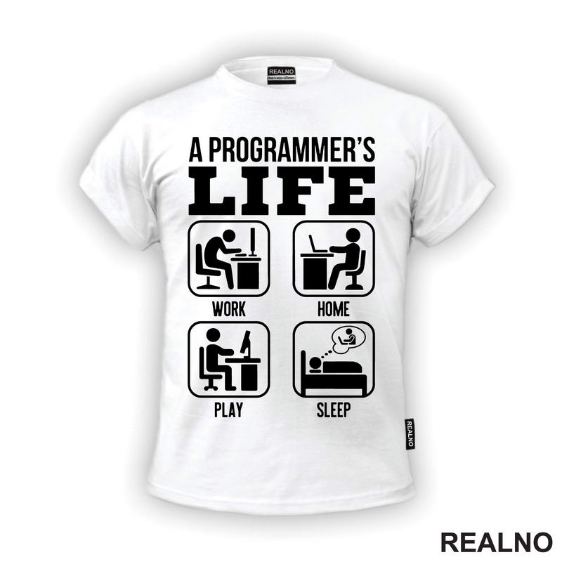 A Programe Life - Work, Home, Play, Sleep - Symbols - Geek
