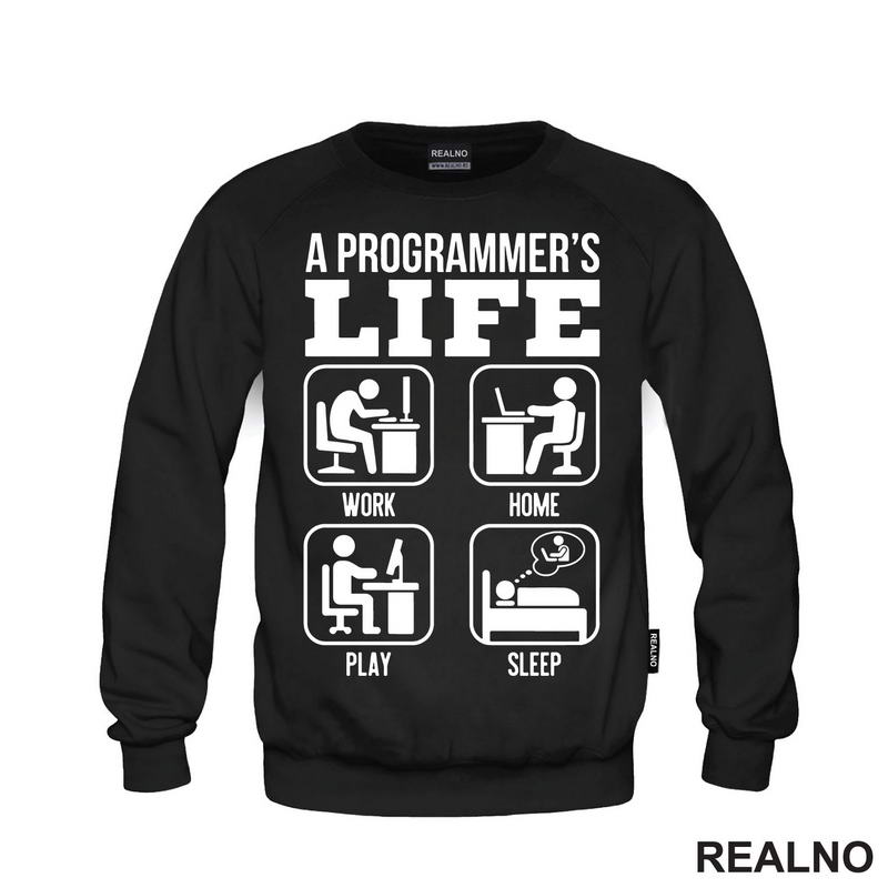 A Programe Life - Work, Home, Play, Sleep - Symbols - Geek