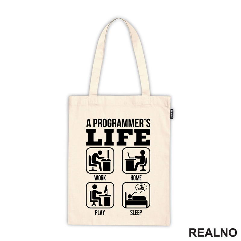 A Programe Life - Work, Home, Play, Sleep - Symbols - Geek