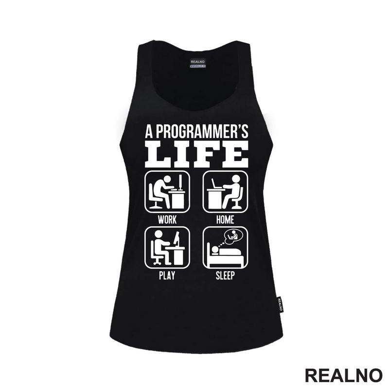 A Programe Life - Work, Home, Play, Sleep - Symbols - Geek
