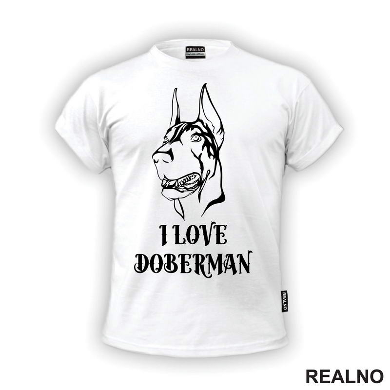 I Love Doberman - Silueta - Pas - Dog