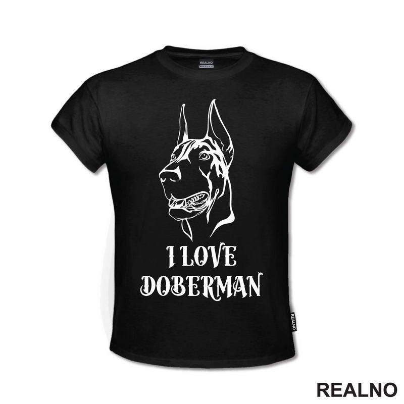 I Love Doberman - Silueta - Pas - Dog