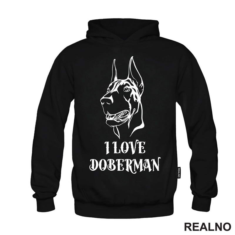 I Love Doberman - Silueta - Pas - Dog