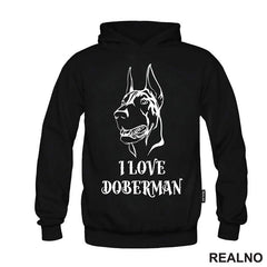I Love Doberman - Silueta - Pas - Dog