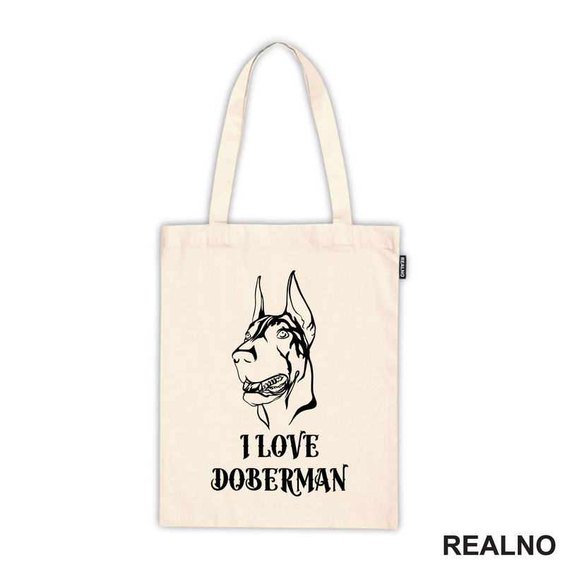 I Love Doberman - Silueta - Pas - Dog