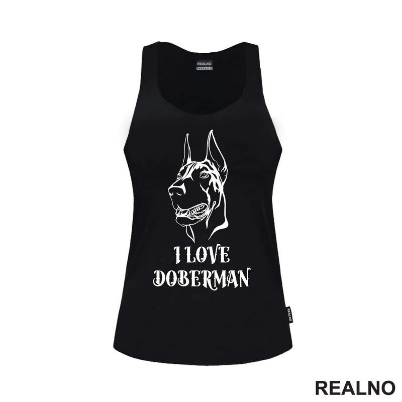 I Love Doberman - Silueta - Pas - Dog