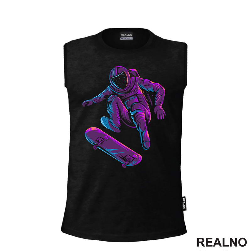 Astronaut On A Skate - Purple And Blue - Space - Svemir
