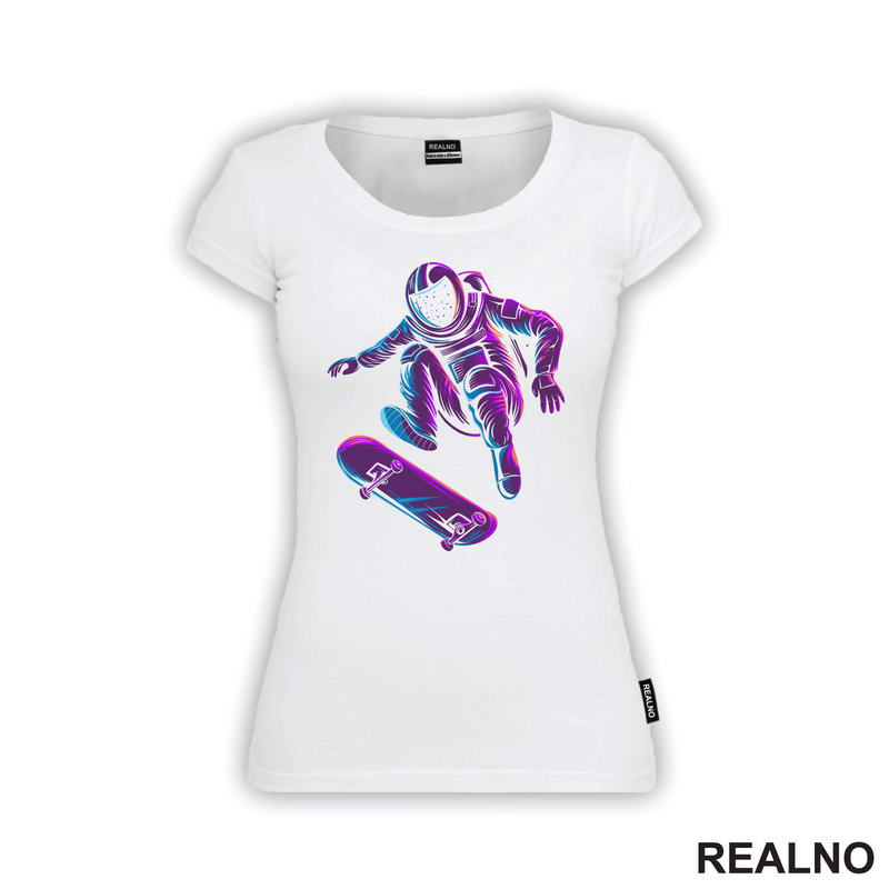 Astronaut On A Skate - Purple And Blue - Space - Svemir