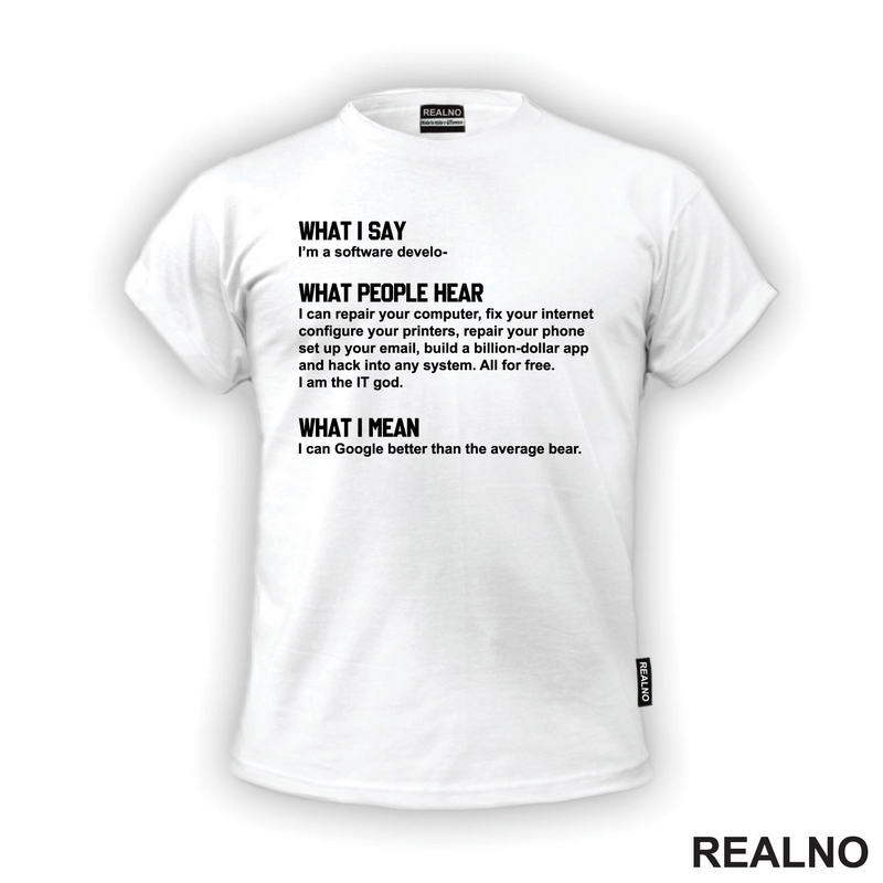 What I Say. What People Hear. What I Mean - Software Develop - Geek