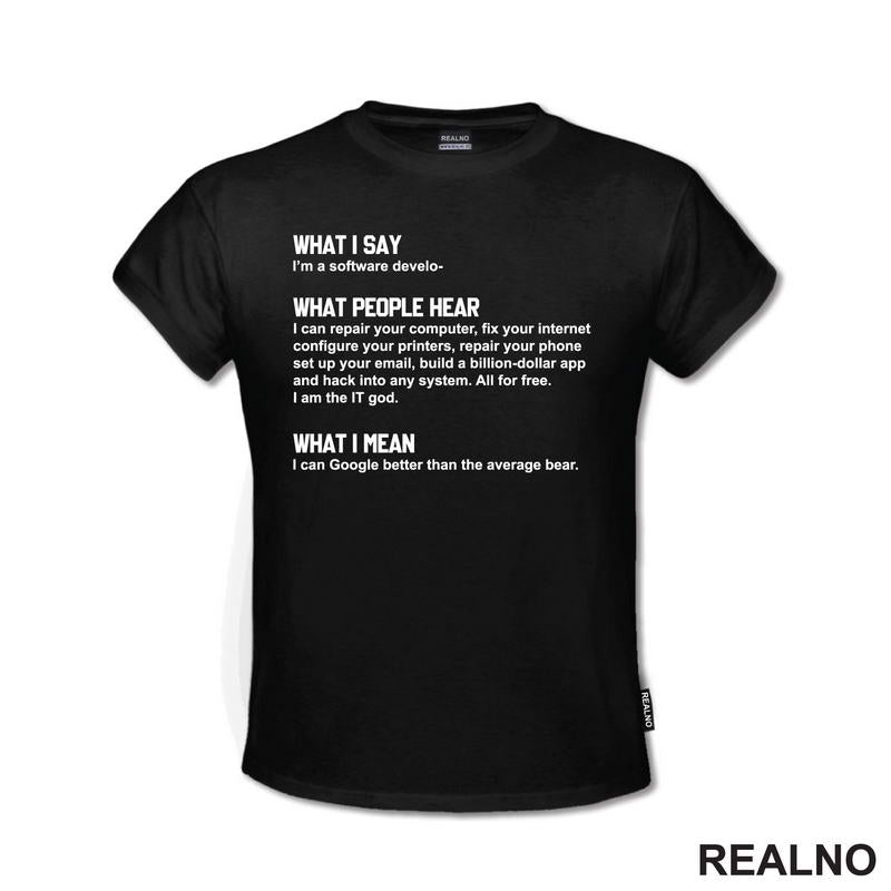 What I Say. What People Hear. What I Mean - Software Develop - Geek