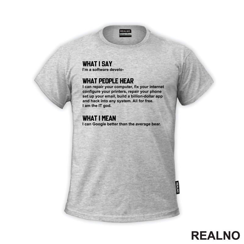 What I Say. What People Hear. What I Mean - Software Develop - Geek