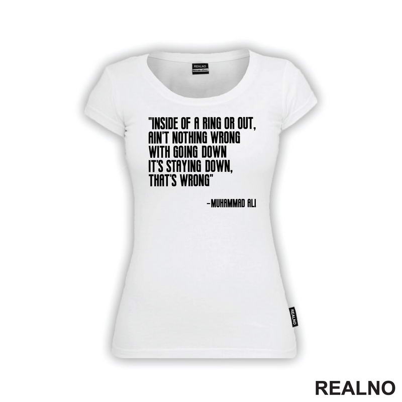 Ain't Nothing Wrong With Going Down It's Staying Down, That's Wrong - Muhammad Ali - Box - Sport
