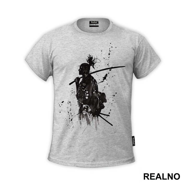 Sword On His Shoulder Splash - Samurai - Majica