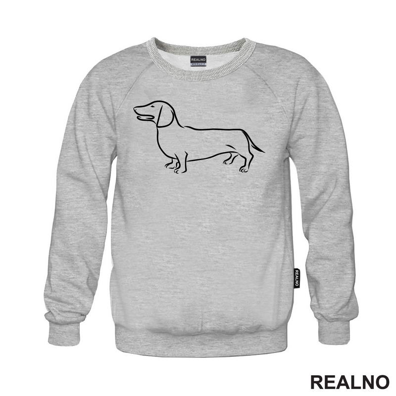 Dachshund Line Drawing - Jazavičar - Pas - Dog