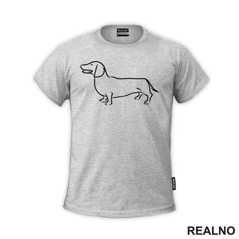 Dachshund Line Drawing - Jazavičar - Pas - Dog