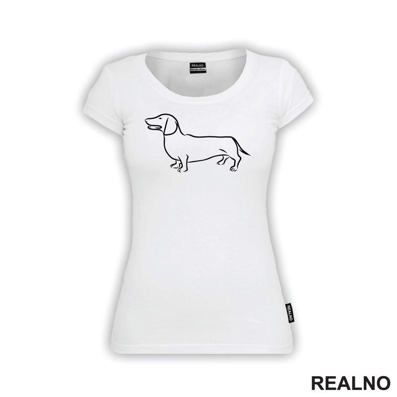 Dachshund Line Drawing - Jazavičar - Pas - Dog