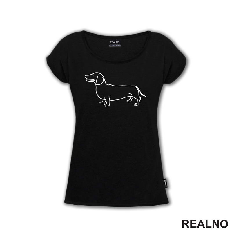 Dachshund Line Drawing - Jazavičar - Pas - Dog