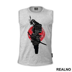 Standing Skull Samurai Red Moon - Majica