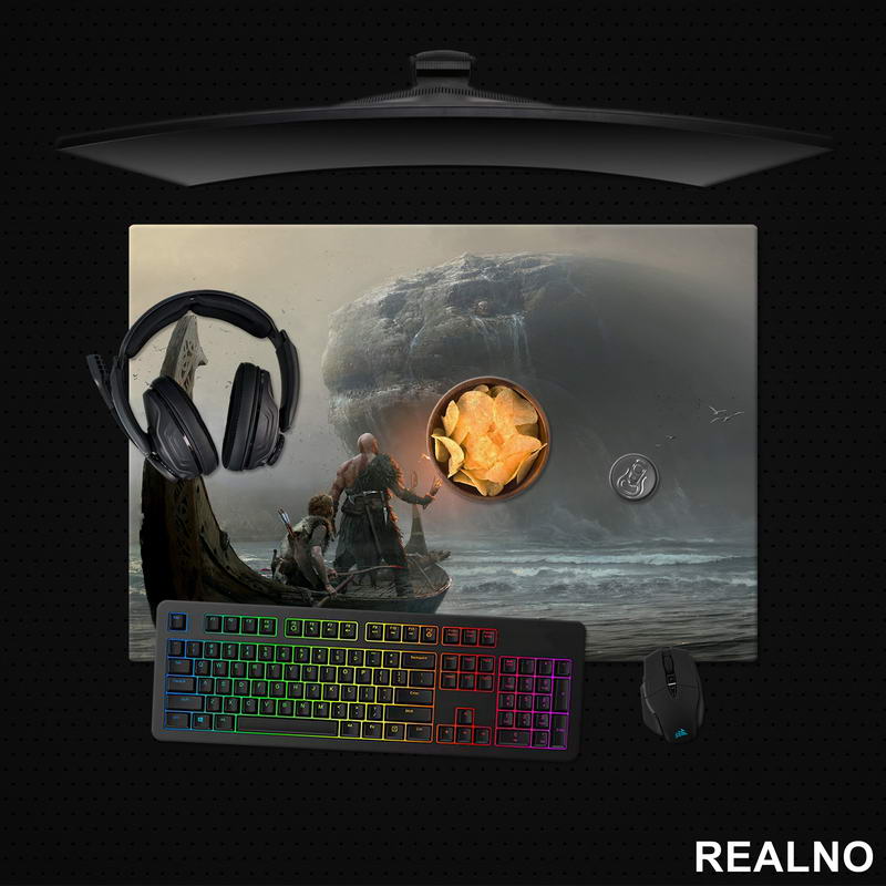 Ship And Sea Monster - God Of War - Podmetač za sto