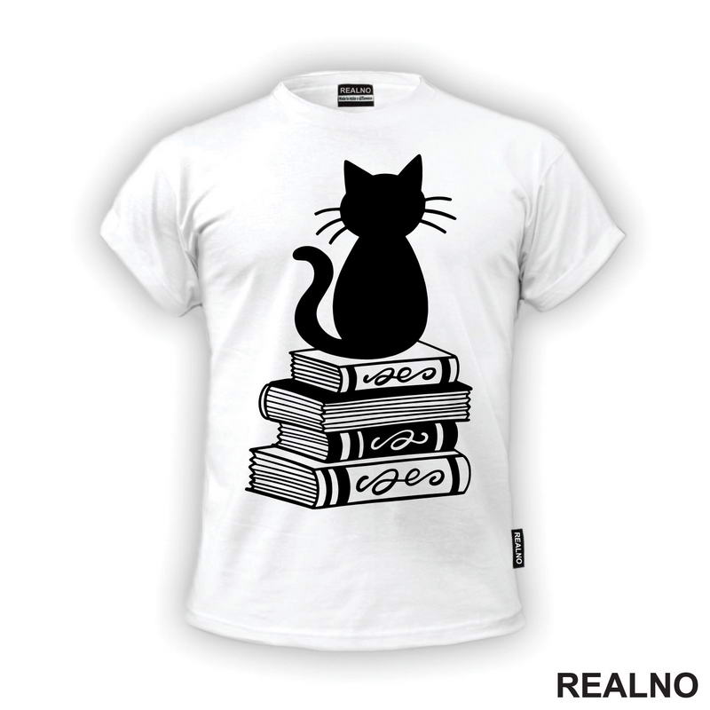 Cat And Books - Illustration - Books - Čitanje - Knjige