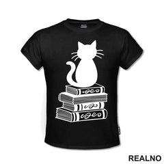 Cat And Books - Illustration - Books - Čitanje - Knjige