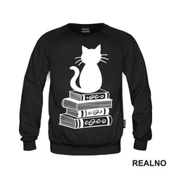 Cat And Books - Illustration - Books - Čitanje - Knjige