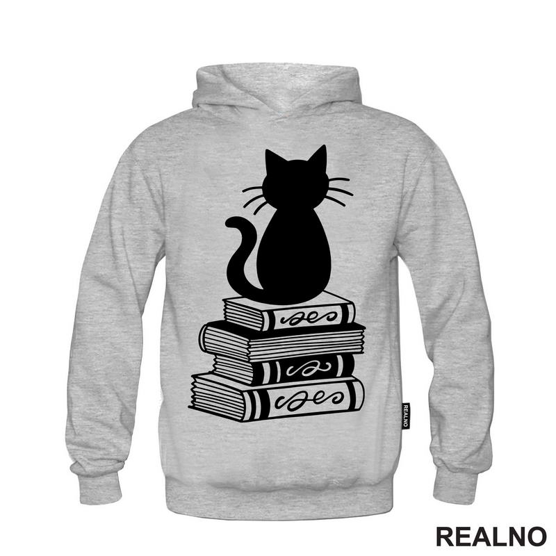 Cat And Books - Illustration - Books - Čitanje - Knjige