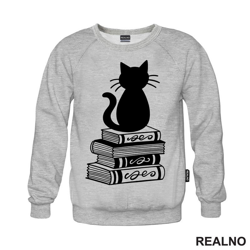 Cat And Books - Illustration - Books - Čitanje - Knjige