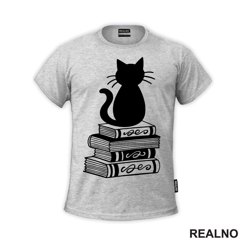 Cat And Books - Illustration - Books - Čitanje - Knjige