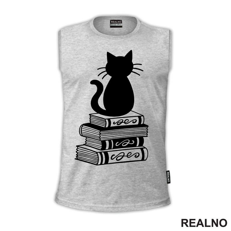 Cat And Books - Illustration - Books - Čitanje - Knjige