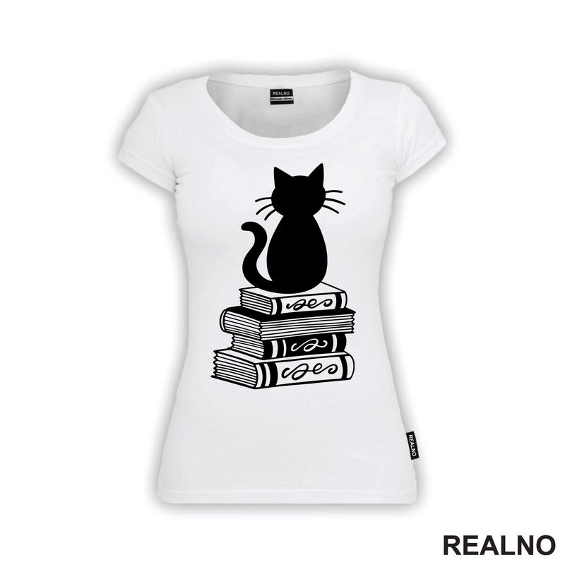 Cat And Books - Illustration - Books - Čitanje - Knjige