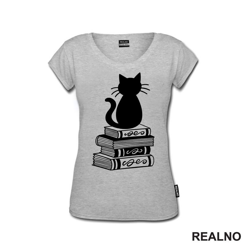 Cat And Books - Illustration - Books - Čitanje - Knjige