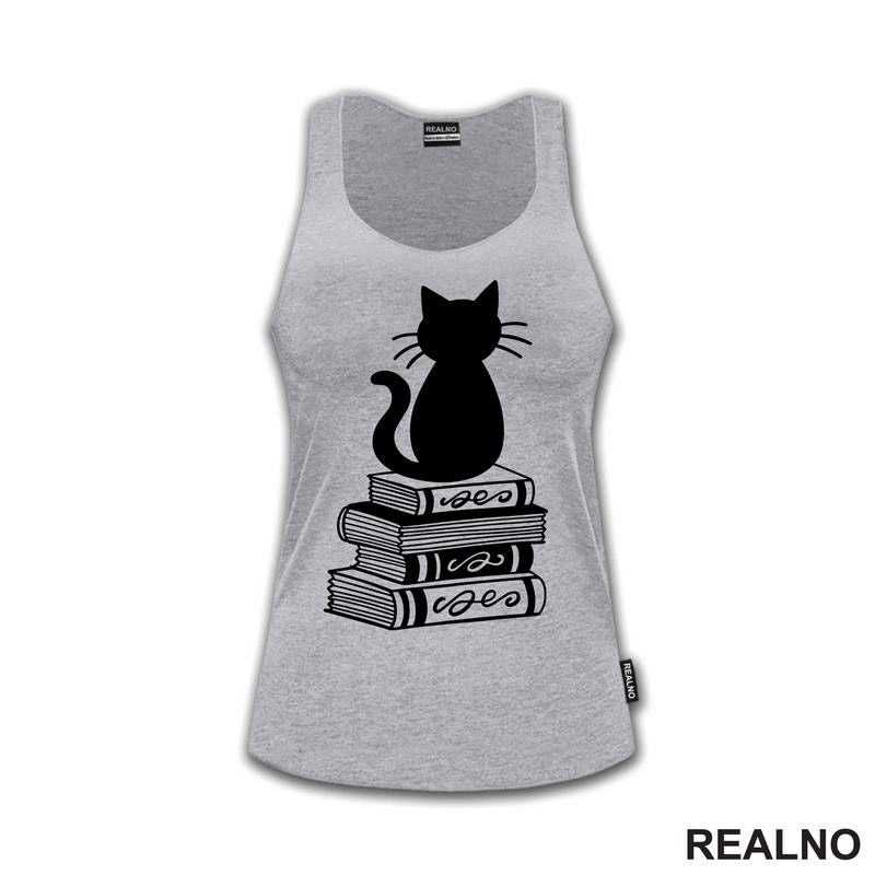 Cat And Books - Illustration - Books - Čitanje - Knjige