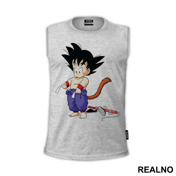 Tying His Belt - Goku - Dragon - Ball - Majica