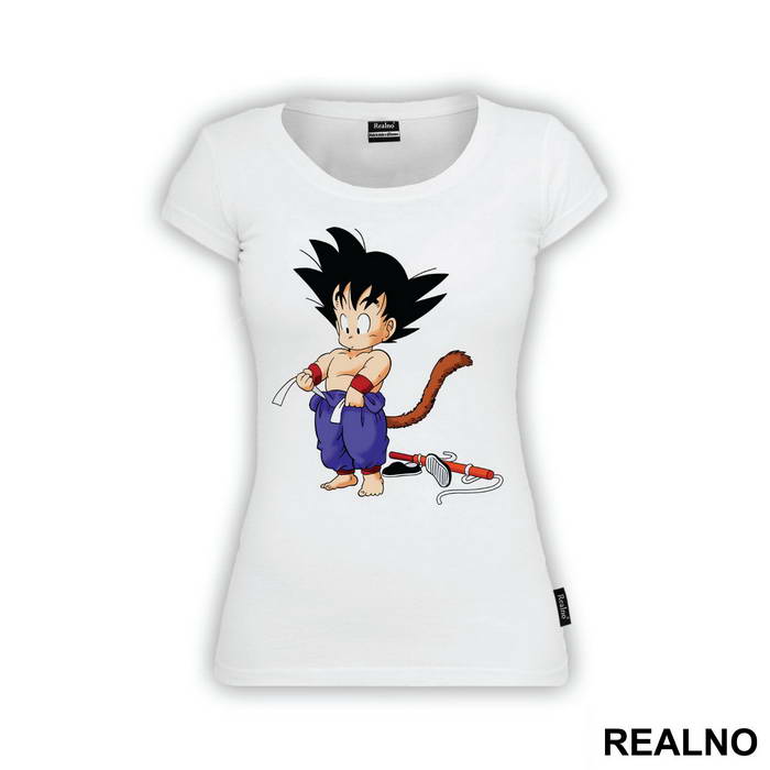 Tying His Belt - Goku - Dragon - Ball - Majica