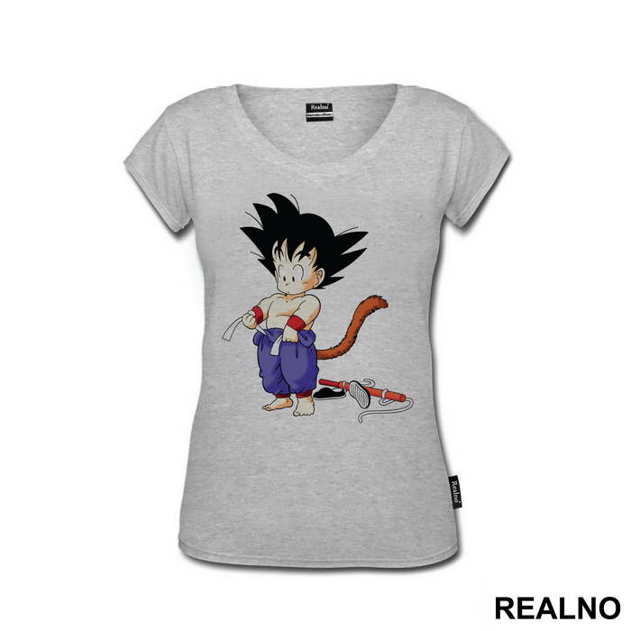Tying His Belt - Goku - Dragon - Ball - Majica