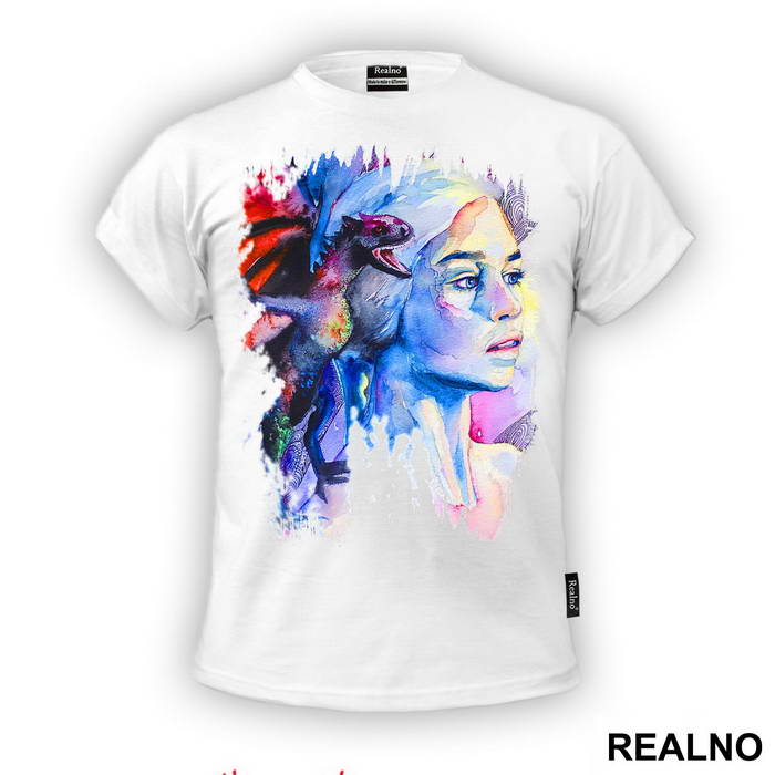 Khaleesi And The Dragon Watercolor - House Targaryen - Game Of Thrones - GOT - Majica