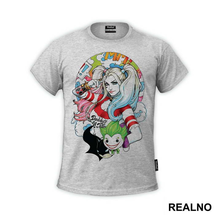 Holding Batman And Joker Illustration - Harley Quinn - Majica